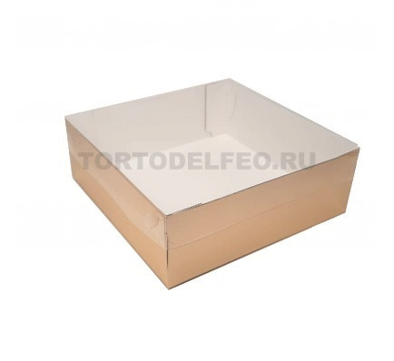 Коробка  с пластиковой крышкой Золото 20*20*7 см