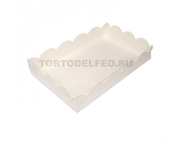 Коробочка белая с прозрачной крышкой 20*12*3,5см