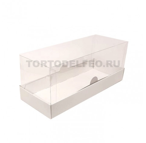 Коробка под рулет (10шт) с пластиковой крышкой Белая 30*12*12 см